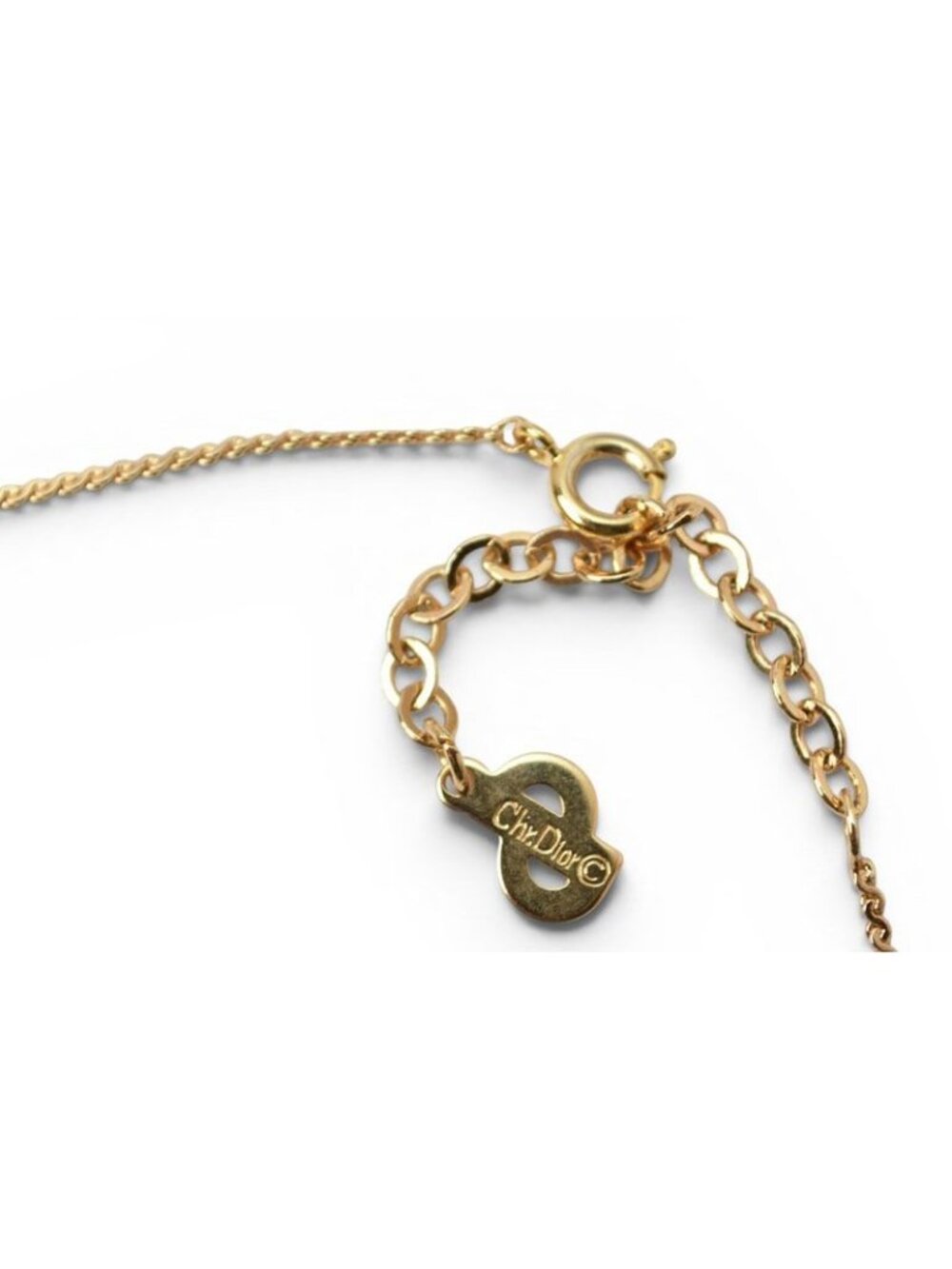 Dior Necklace Vintage CD Logo Motif Gold - Picture 3 of 4